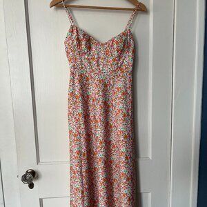 Princess Polly Size 4 Spaghetti Adjustable Strap Floral Dress with Side Zipper